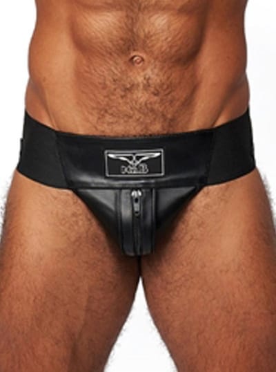 Mister b leather premium jockstrap black xs