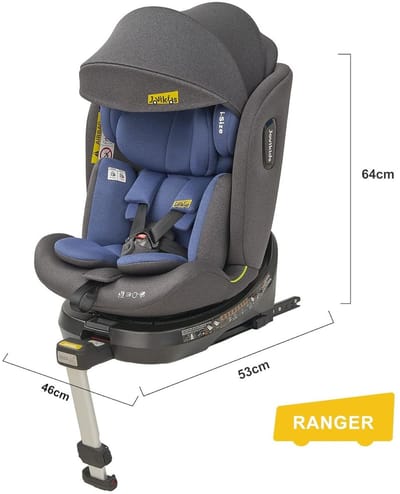 Autostoeltje - 360 Graden Draaibaar Met Isofix En Ligstand - Met Afneembare Zonnekap - Voor Autogebruik - Stoffen Bekleding Blauw