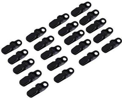 Dailygoods- Zeilclip 20 Stuks - Kunststof - Winddicht - Tentklemmen - Outdooractiviteiten - Sterke Grijpkracht - Duurzaam Materiaal - Tentklem