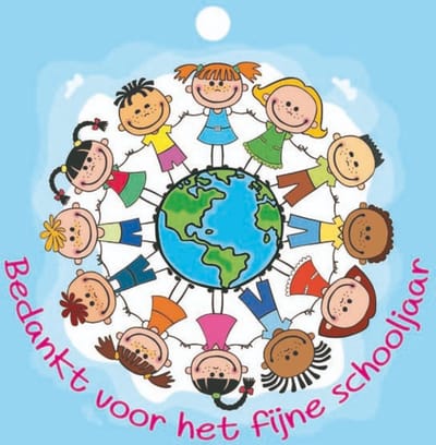 Bloemenkaartje Einde Schooljaar - Cadeaukaartjes - Bedankt voor het fijne schooljaar - 7x7 cm - 20 stuks - Met Boorgaatje - Mini Kaartjes