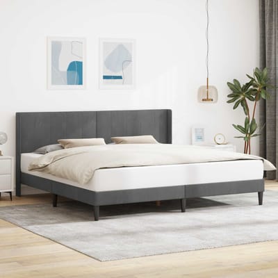 vidaXL - Bedframe - met - hoofdeinde - Donkergrijs - 200 - x - 200 - cm - Fluweel