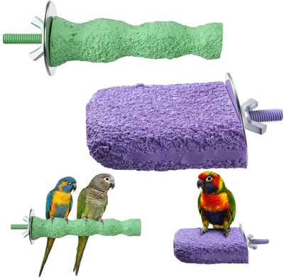 Dailygoods- Slijpsteen Duurzaam - Slijpsteen voor Messen - Slijpsteen voor Papegaaien - Slijpsteen voor Parkieten - Slijpsteen Set - 2 Stuks - Vogelaccessoires