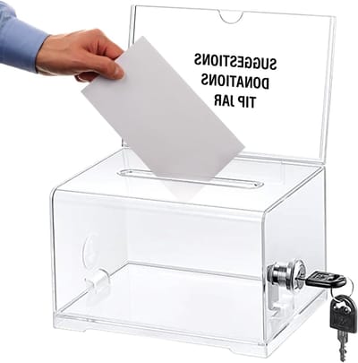 Transparante Dispenser Box voor Geld en Visitekaartjes - Ideaal voor Donaties en Organisatie