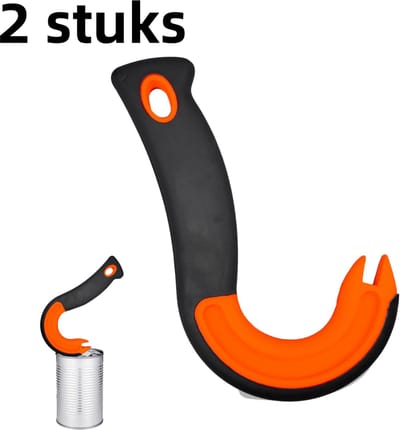 2-delige haakblikopener - Coca-Cola blikken trekring flesopener gereedschap - grijs oranje