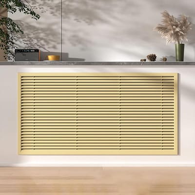Verwarming Cover Kast - Radiator Omhulsel - Ruimte Organiseren - Horizontale Versterking - Dubbele Deuren - Wit