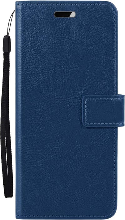 Hoes - Met Pasjeshouder - Geschikt voor Samsung Galaxy S23 FE - Luxe Bookcase Portemonee - Flip Case - Kunstleer Book Case - Flipcase - Book Cover - Walletcase - PortemonneeHoes - Donkerblauw
