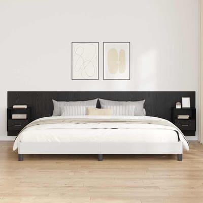 vidaXL - Hoofdeinde - Met - Kast - 3 - st - Zwart - Eiken - Bewerkt - hout