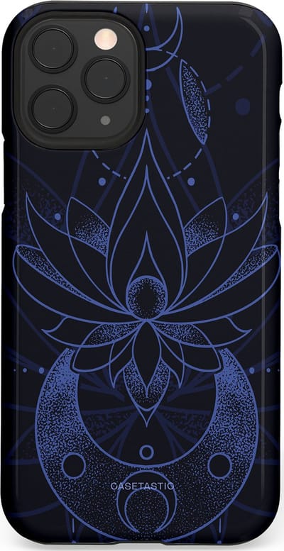 Casetastic Hoesje Geschikt voor Apple iPhone 11 Pro - Stijlvolle Beschermende Duo-layer Case - Lotus Nacht