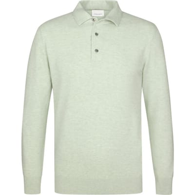 Poloshirt Profuomo groen gemeleerd