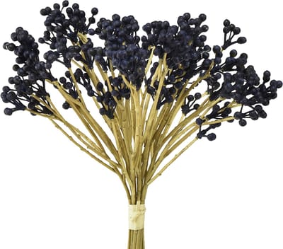 Kunstbessen blauwe kunstplanten 28cm 12 stuks in een bos, 12 Stück