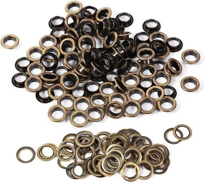 100 Sets Oogjes met Ringen, Ronde Oogjes voor DIY, Reparatieset voor Tent en Zeil (10mm, 100 Sets)