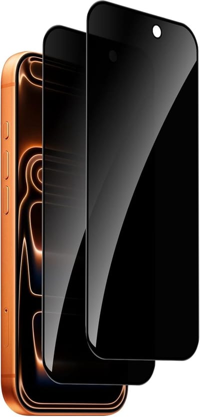 AziLine Privacy Glas Screenprotector Geschikt voor Apple iPhone 17 Pro - Ultieme Privacy Schermbescherming iPhone 17 Pro - Privacy Premium Glas - Edge to Edge - Hoge Kwaliteit