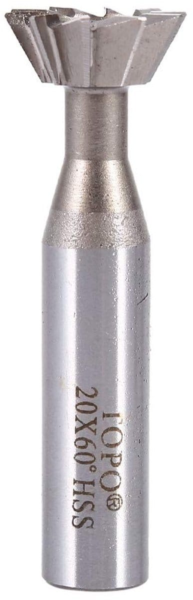 Dailygoods- Frees 20mm Dovetail - HSS Dovetail Cutter - Dubbelzijdig - CNC Frees - Robuust - Hoogwaardige Staal - Freesbit