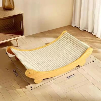 Tapis à gratter en bois pour chat Lit de couchage multifonction pour chat Planche à gratter détachable et résistante à l'usure pour chat Jouets pour chats