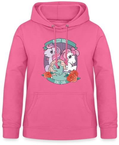 My Little Pony Retro Messy Hair Don't Care Statement Hoodie Dames