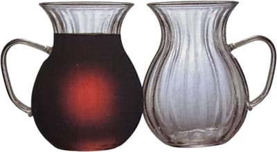 Almina Turkse Theeglazen met Oortje - 180ml - Set van 6 - Turkse Theeglas