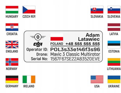 Aluminium Drone Naamplaatje 25x10mm - Personaliseerbaar