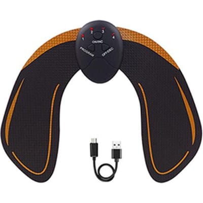Draadloze EMS-buikstimulator, bil- en heuptrainer, slimme afslankmassager voor taille, armen, benen en lichaam. brown