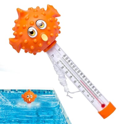 Zwembadthermometer - Drijvende meter - Water temperatuur meten - Direct afleesbaar display - Tot 50 °C - Oranje
