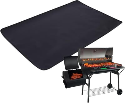 Onderlegger Vuurkorf - Grillmat Hittebestendig - Terras Beschermen - Dubbele Beschermlaag - 50 x 240 cm - Zwart