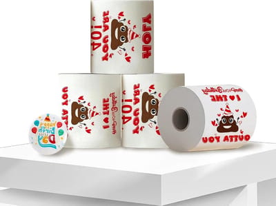 Toiletpapier 40e Verjaardag - Grappige Cadeau Rollen - Verjaardag Vieren - Met Humoristische Prints - 4 stuks - Wit