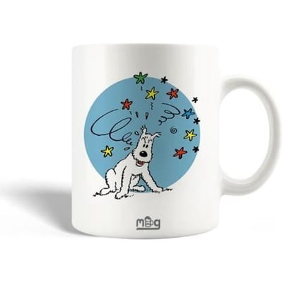 Mug - MANIACASE - Les Aventures de Tintin - Milou - 30cl - Céramique - Lave-vaisselle compatible blanc