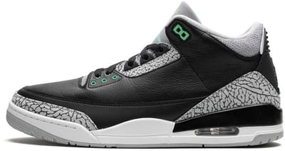 Air Jordan 3 Retro Green Glow Heren Sneakers Zwart Wolfsgrijs Wit CT8532-031 43