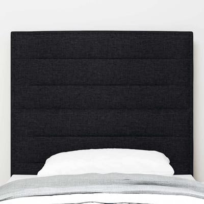 vidaXL - LED - Hoofdbord - met - LED-stripverlichting - Zwart - 80 - cm - Stof