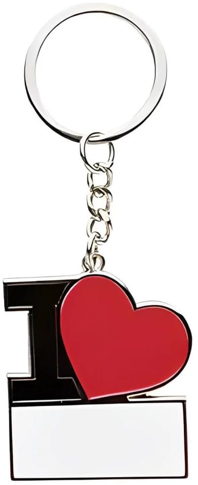 Nevolis® Metalen Sleutelhanger I-Love – Stijlvolle en Duurzame Sleutelhanger – Perfect als Cadeau