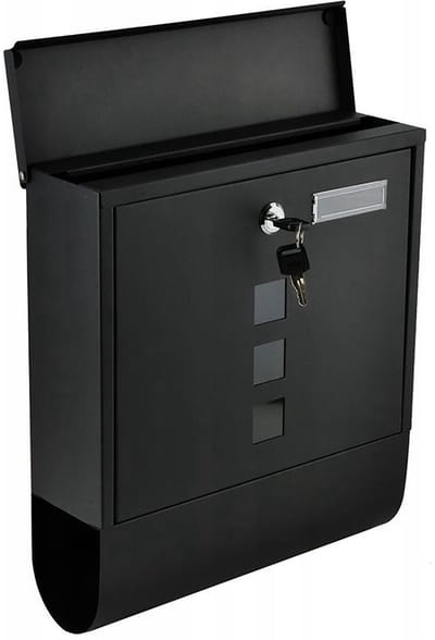 Wand brievenbus met krantenvak - Luxe brievenbus hangend - Venster - Krantenrol - Zwart - RVS