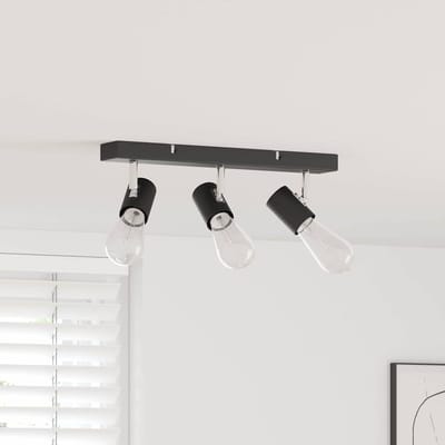 vidaXL Plafondspot met schijnwerpers Zwart 38 x 6,5 x 11,5 cm Metaal