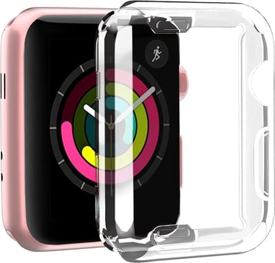 Screenprotector + Hoesje geschikt voor Apple Watch Series 7 41 mm - Transparant Volledige 360 Graden Bescherming