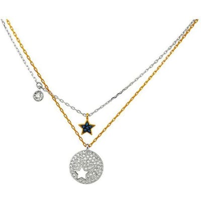 Swarovski Duo Klaver Ketting Damesketting Blauw 5253997 Box (Random Color) beige