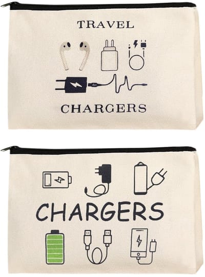 Dailygoods- Make-Up Tas 2 Stuks - Gepersonaliseerde Opbergtas - Reis Opbergtas - Unisex Toilettas - Duurzaam Linnen - 25X17X6Cm