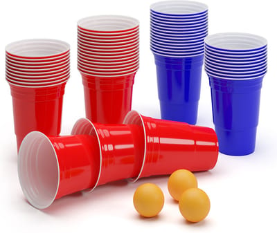 Nadal 16 Oz Red & Blue party pack bekers twee kleuren incl. ballen en spelregelboekje