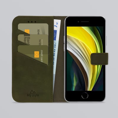 My Style Telefoonhoesje geschikt voor Apple iPhone 6 Hoesje | My Style Flex Wallet Bookcase Portemonnee | Pasjeshouder voor 3 Pasjes | Telefoonhoesje voor Pinpas / OV Kaart / Rijbewijs - Forest Green | Groen