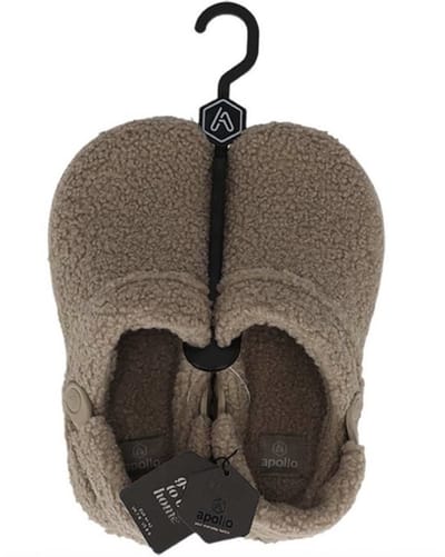 Apollo dames cloq / slipper - beige - teddy - maat 37/38