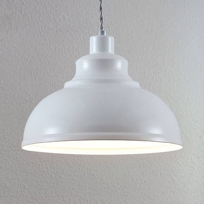 Lindby - hanglamp - 1licht - Metaal - H: 19.7 cm - E27 - wit