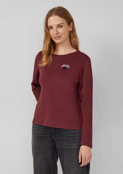 Dames T-shirt met lange mouwen en geborduurde details s.Oliver