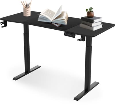 Froadp 160x60cm Hoogteverstelbare Elektrische Schrijftafel Met Geheugenfunctie Voor 3 Hoogten En Typ-C Oplaadpoort, Verstelbare Computertafel, Sta-Zit Tafel, Voor Kantoor Zwart