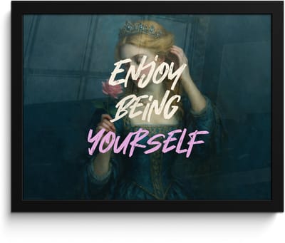 Poster in lijst - Fotolijst 40x30 cm - Posters - Vrouw - Roos - Quote - Posterlijst zwart - Decoratie - Wanddecoratie woonkamer - Muurdecoratie slaapkamer