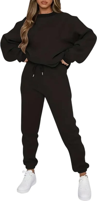 Livano Joggingpak Dames - Huispak - Trainingspak - Volwassenen - Capuchon - Jogging Pak - Joggingbroeken - Broek - Hoodie - Zwart - Maat S