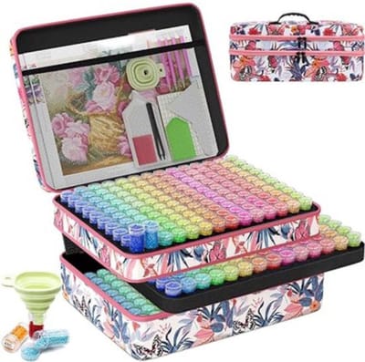 Thuys - Diamond Painting Accessoires - Opbergdoos - Sorteerdoos voor Volwassenen en Kinderen - Bloemen Koffer