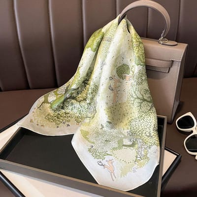 Vierkante Sjaal Natuurlijke Zijde Dames Haarband Foulard Hoge Kwaliteit Bandana Sjaals Vrouwen Necksjaal Hoofddoek Sjaal Real Silk 65x65cm gray