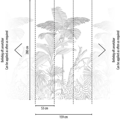 PALMBOMEN EN PLANTEN FOTOBEHANG | Tropisch - Zwart Wit - Livingwalls The Wall II