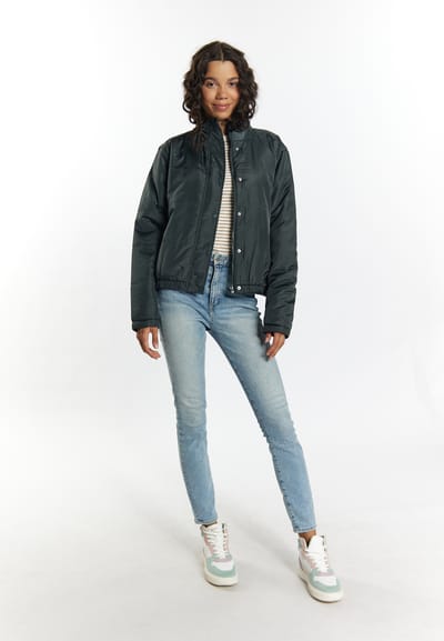 Mymo Licht gewatteerd blousonjack Dames Houtskool