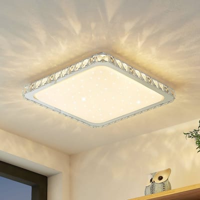 Lindby LED plafondlamp Lorand, kristallen, CCT, afstandsbediening