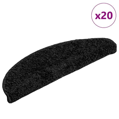 vidaXL - Trapmatten - 20 - st - 56x17x3 - cm - Zwart - Halfrond