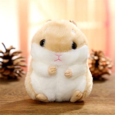 Schattige Hamster Pop Pluche Speelgoed Cartoon Sleutelhanger Tas Kleine Hanger Pop Cadeau Lap Pop Cadeau 10cm beige