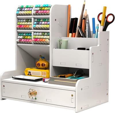 Famanu - Bureau-opbergdoos, multifunctionele pennenhouder, bureau-organizer, geschikt voor thuis, kantoor, school, bureau-organizer